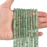 155pcs 6x2mm Natural Green Aventurine Disk Rondelle Spacer Semi Precious Gemstone Loose Stone Beads for Jewelry Making 15 Inch