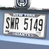 Fanmats 21384 New York Giants Chrome Metal License Plate Frame, Team Colors, 6.25In X 12.25In