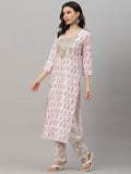 Gosriki Women'S Cotton Blend Straight Yoke Design Printed Kurta (Chameli Peach-Nwr-Gs_S_Peach_Small),Peach,,B0CQHCBV2Y