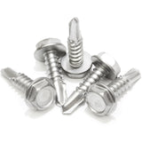 Bolt Dropper #8 x 1/2-Inch Stainless Steel TEK Screws - Pack of 100 Self Tapping Screws - Corrosion-Resistant External Hex Washe