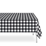 LIKAJON 3 Pack Black and White Checkered Tablecloth, Black Plastic Table Cloths for Parties Disposable, 54 x 108 inch Waterproof