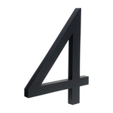 HASWARE Floating House Number 6 inch Stylish Door Numbers Alphabet Plaque Street Home Address Numerals (Black, 4)