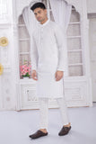Divisive Men'S Thread Embroidered Cotton Only Slim Fit Kurta (Dkrt633_Xxl_White)
