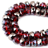 DIQIO 4mm Sparkle Rondelle Crystal Beads for Jewelry Making - Spacer Faceted Beads for Bracelets(135-140pcs, Deep Red Black)
