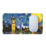 London Night Mouse Pad for Laptop, 3-in-1 Ultra-Thin Microfiber Keyboard Cover & Screen Cleaner, Washable Travel Mousepad with N