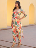 Gosriki Women'S Rayon Blend Straight Printed Kurta With Pant (Samlok White-Gs_L_White_Large),White,,B0CYGL15SM