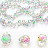Chengmu 8mm Strawberry Glass Beads for Jewelry Making, Faceted Teardrop Crytal Spacer Beads for Bracelet Necklace Earring, Pink 