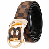 Wxr Automatic Lock Genuine Leather 32 To 36 Adjustable Length Belt For Men (Brown, Genuine Leather)