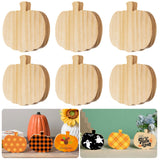 AWIZOM 12 Pcs Fall Wooden Pumpkin Cutouts - Unfinished Shaped Table Signs, Thick Wood Blocks for DIY Crafts, Autumn Harvest Hall