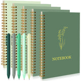 Gueevin 5 Pcs Spiral Notebook With 5 Pcs Ballpoint Pens A5 Cute Notebook College Ruled Notebook 160 Pages/ 80 Aesthetic Notebook