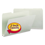 Smead Pressboard File Folder, 1/3Cut Tab, 2 Expansion, Legal Size, Gray/Green, 25 per Box (18234)