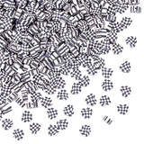 SUNNYCLUE 1 Box 300Pcs Polymer Clay Heart Beads Checkered Heart Beads Bulk Black White Tartan Cute Plaid Love Checker Flat Loose