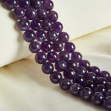 35pcs 10mm Natural Amethyst Beads Gemstone Beads Round Loose Beads for Jewelry Making