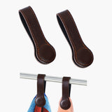 Sozize Leather Towel Clips - Magnetic Kitchen and Bathroom Accessory (2, Dark Brown)