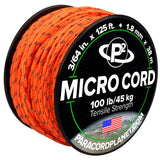 Paracord Planet Micro Paracord - Thin Braided Cord for Crafting, Fishing, and DIY Projects in 125 ft Spools - Reflective Neon Or