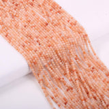 110pcs 3mm Natural Peach Rose Pink Jade Stone Loose Round Beads Gemstone Smooth Samll Spacer Beads for jewerly Making Bracelet N