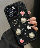 Toycamp for iPhone 12 Pro Case Cute - Women Girly Girls Glitter Phone Cover 12Pro Kawaii Sparkle Bling Shine Aesthetic Pretty Un