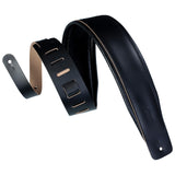 Levy's Leathers 3 Extra-Long Genuine Leather Guitar Strap with Garment Leather Backing; Black (DM1PD-XL-BLK)