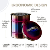 Amici Home Rainbow Metal Storage Canister | Dry Food Storage Container | Airtight Lid | 38 Ounce Capacity | Modern Home D cor |