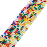 Elecrelive 2450pcs Faceted Rondelle Glass Beads 2mm Crystal Glass Beads Transparent Tiny Briolette Loose Beads for DIY Beading B