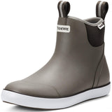 TIDEWE Deck Boots for Men, Waterproof Fishing Boots, Slip On Neoprene Rubber Ankle Rain Boots for Boating (Grey Brown, Size 9)
