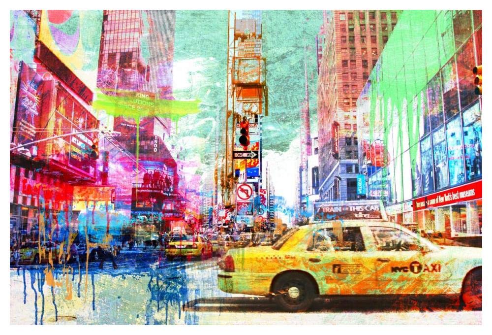 Taxis In Times Square 2.0-Paper Art-50,,X34,,