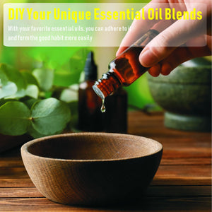 FUNPAR Essential Oil Inhaler, Wooden Personal Diffuser for Essential Oils with 3 Packs Blank Cotton Wicks for Lifestyle Support