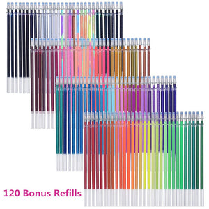 Gel Pens,Tanmit Gel Pens Set, 120 Colored Gel Pen plus 120 Refills for Adults Coloring Books, Drawing, Art Projects (No Duplicat