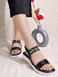 Shoetopia Women'S Snd-2266 Sandal-9 Kids Uk (Snd-2266-Black)-Eu42,Black,9,B0D2TX6DX2
