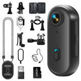 4K Mini Body Camera, Wearable Action Body Cam, Sports Action Camera,Thumb Size Hands-Free Recording Body Worn Camera, Premium Po