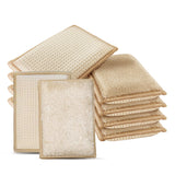 LUZICLEEN Bamboo Sponges for Kitchen Reusable Dish Washing Sponges NonScratch Microfiber Pad for Dishes and Pans 10 Packs