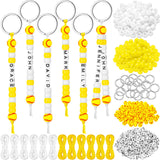 Landical 564 Pcs DIY Bead Keychain Kit Key Chain Making Craft Adjustable Letter Beads String Mama Sport Gift Alphabet Jewelry Ba