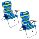 Tommy Bahama 2-Pack Hi-Boy 17 Seat Height 4-Position Lace-Up Suspension Folding Backpack Beach Chair
