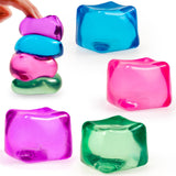 MUYMUT Stress Cube - 4-Pack High-Density Gel-Filled Ice Cube Squishy Fidget Toy for Anxiety Relief, Slow Rising, ADHD & Focus Ai