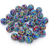12mm Rhinestone Beads 100pcs 12mm Diameter Charms Mix Colors Randomly for Jewelry Making (Clay Colorful 01)