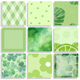 9 Pads Green Sticky Notes Set, Cute Self-Stick Notepads, Super Adhesive Memo Pads Note Card, Office Decor Gifts, Desk Accessorie