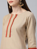 Gosriki Women'S Cotton Blend Straight Solid Kurta And Palazzos & Dupatta (Sonari Nw Beige_S-Go_Beige_Small),Beige,,B0B9LZJMB2