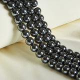 60pcs 6mm Natural Black Hematite Beads Gemstone Beads Round Loose Beads for Jewelry Making