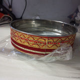 sp Stainless Steel Decorated Atta Chalni Karwachauth Stainless Steel sieves for Puja | Karwachauth Handcrafted Red Puja/Pooja De