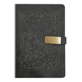 Brown Cloud Black Velvet Finish Self Design Leather Cover Notebook/Diary Ruled For Personal/Corporate Gift(Nb Blk Vlvt F 14)(1 D