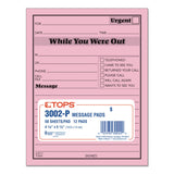 Tops 3002P Printed Message Pads,4-1/4-Inch X5-1/2-Inch , 50 Sht/Pad,12/Pk, Pink