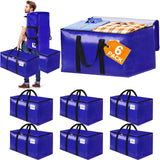 FabSpace 6-Pack Moving Bags with Backpack Straps & Carry Handles, 20 Gallons-76 L Heavy Duty Storage Totes for Space Saving, Fol
