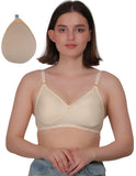 Fabme Breast Cancer Pocket Bra with an Adjustable Microfiber Pad | Cotton Bra, Skin, 54
