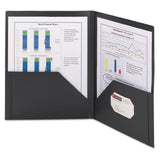 Smead Frame View Poly TwoPocket Folder, Letter Size, Black, 5 Per Pack (87705) (Pack of 1)