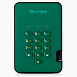 iStorage diskAshur2 SSD 128GB Green | Secure portable solid state drive | Password protected | Dust & water resistant | Hardware