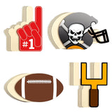 Wood Football Helmet Cutout Unfinished Wood Football Helmet Shaped Wood Slices Wooden Sports Theme Football Wooden Ornaments for