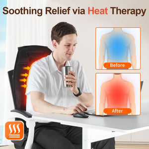 comrelax Massage Seat Cushion with Heat, Back Massager for Chair, Chair Massager for Full Body Massage, Deep Tissue Vibration Pa