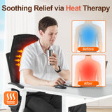 comrelax Massage Seat Cushion with Heat, Back Massager for Chair, Chair Massager for Full Body Massage, Deep Tissue Vibration Pa