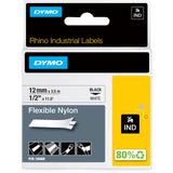 Dymo, DYM18488, Rhino Flexible Nylon Labels, 1 Each, White, Black