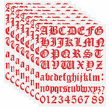 Teling 8 Sheets Letter Stickers Vinyl Old English Alphabet Number Stickers Self Adhesive Stick on Letters for Back to School Scr
